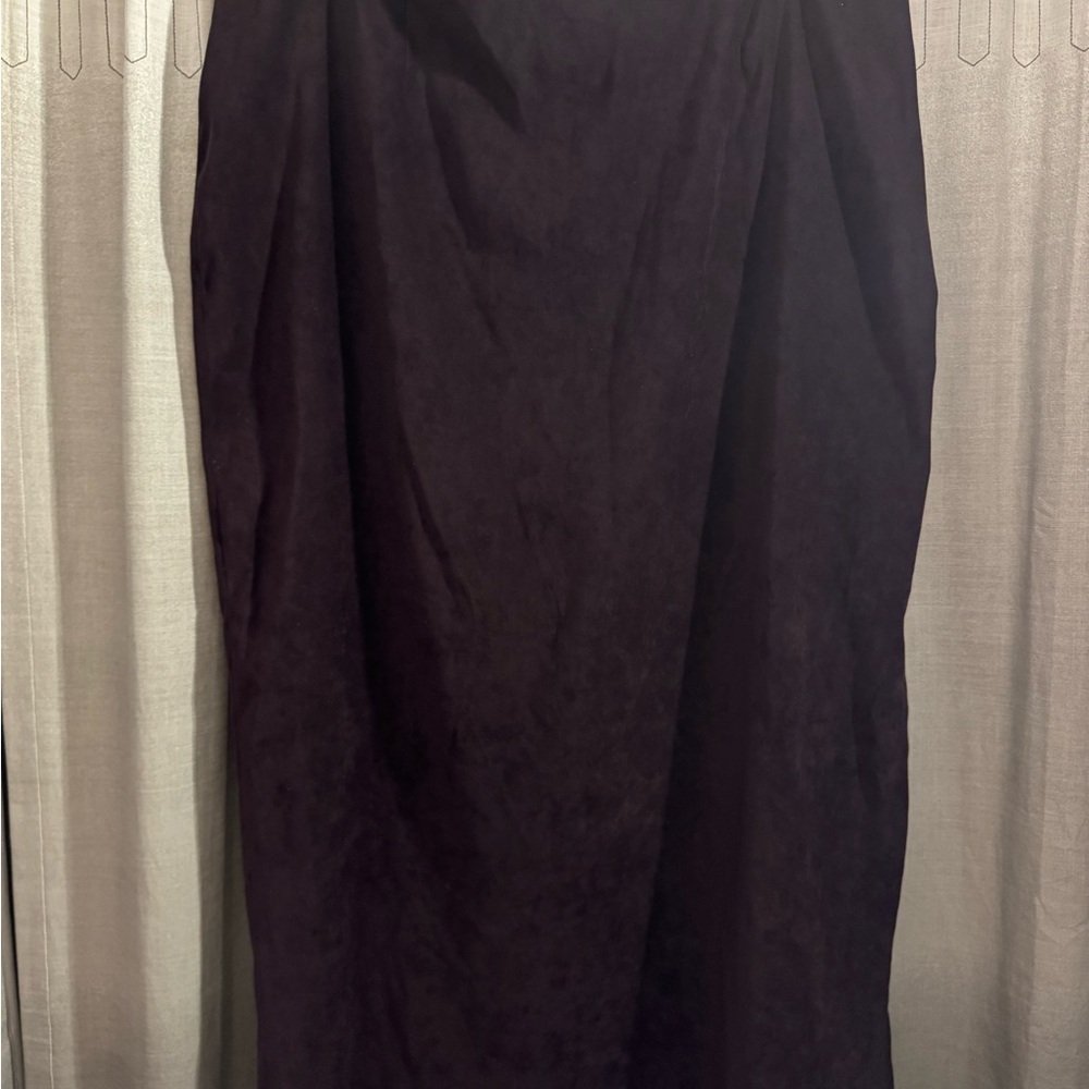 Vintage Giorgio Fiorelli Dark Purple Slit On Side Mid ankle Skirt